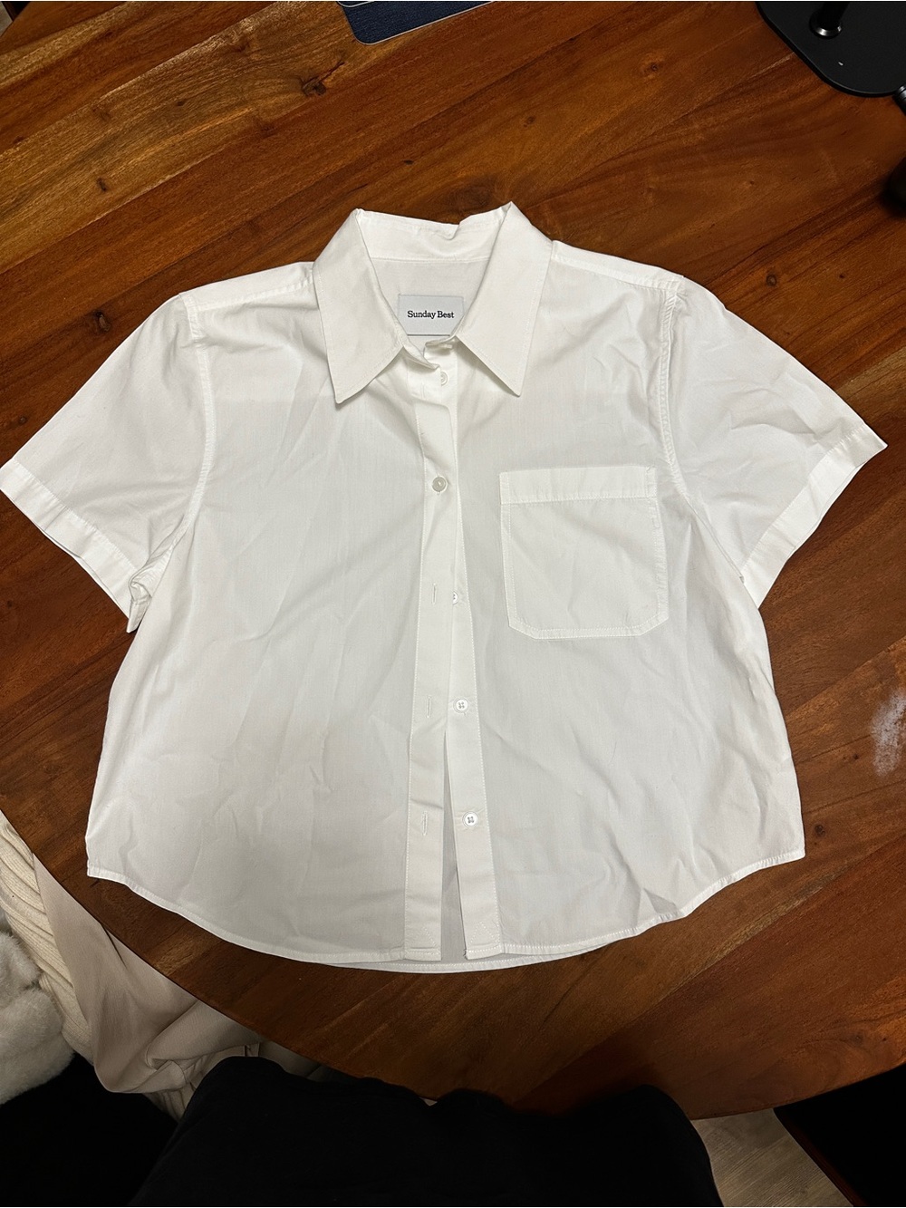 Sunday Best White Short-Sleeve Button-Down Shirt for Kids